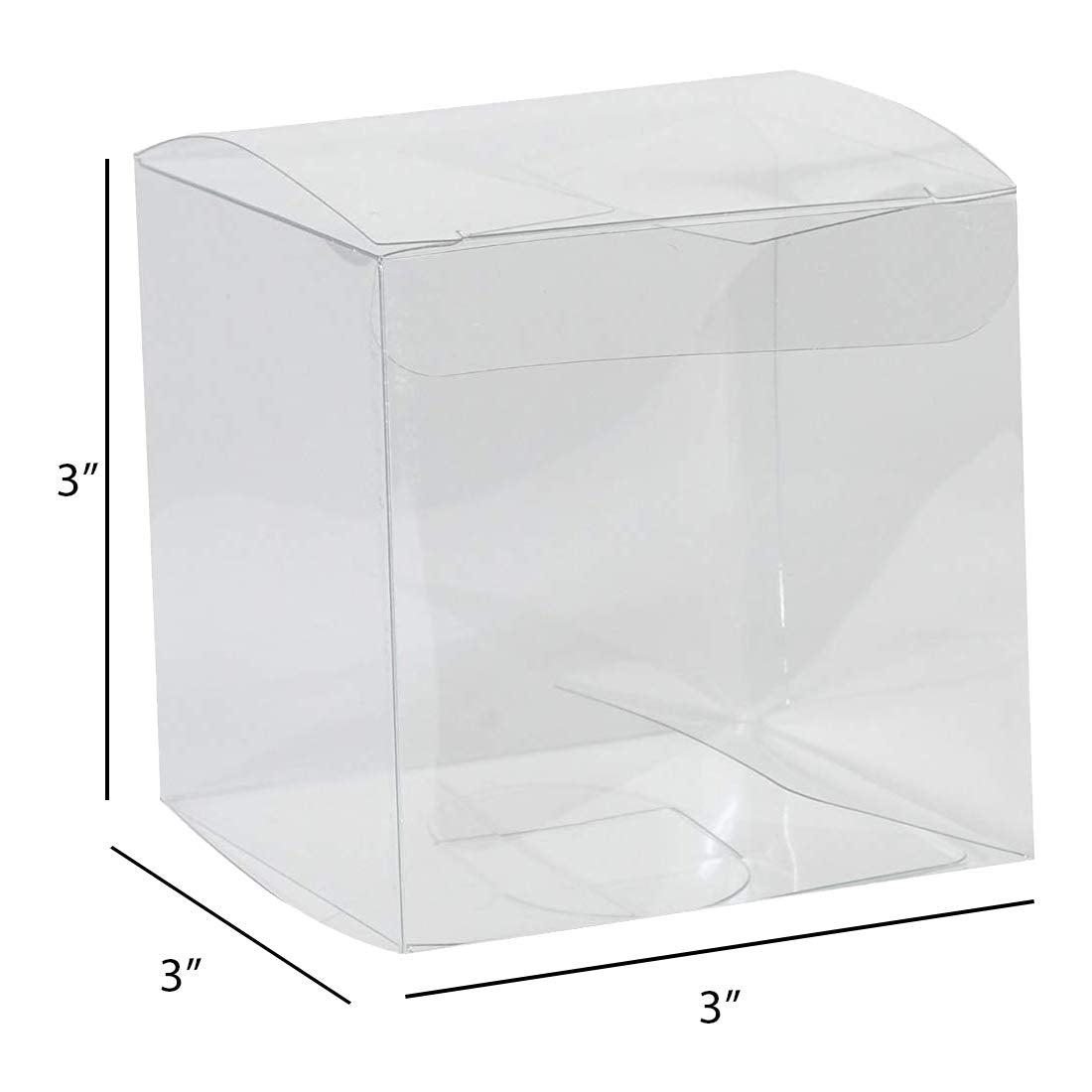 Clear Plastic Gift Boxes 3"X3"X3" 18 Pack